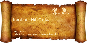 Nester Márta névjegykártya