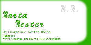 marta nester business card